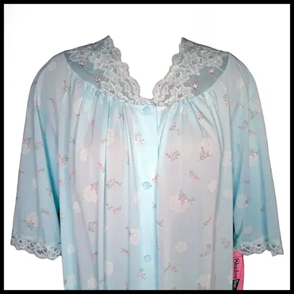 Vintage Nylon Peignoir Robe NEW WITH TAGS, Lace, Embroidery - Picture 8 of 16